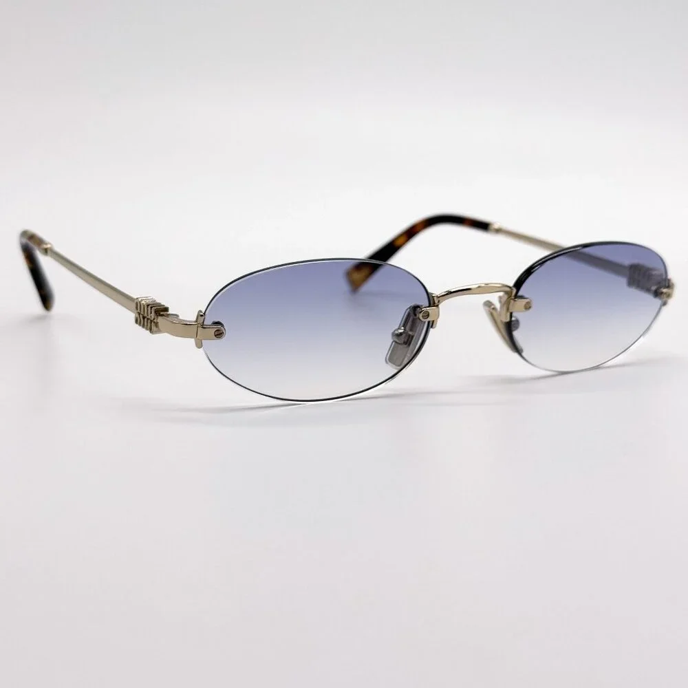 NEW MIU MIU SUNGLASSES MUA54S ZVN80O OVAL GOLD WOMEN MU A54S SMU A54